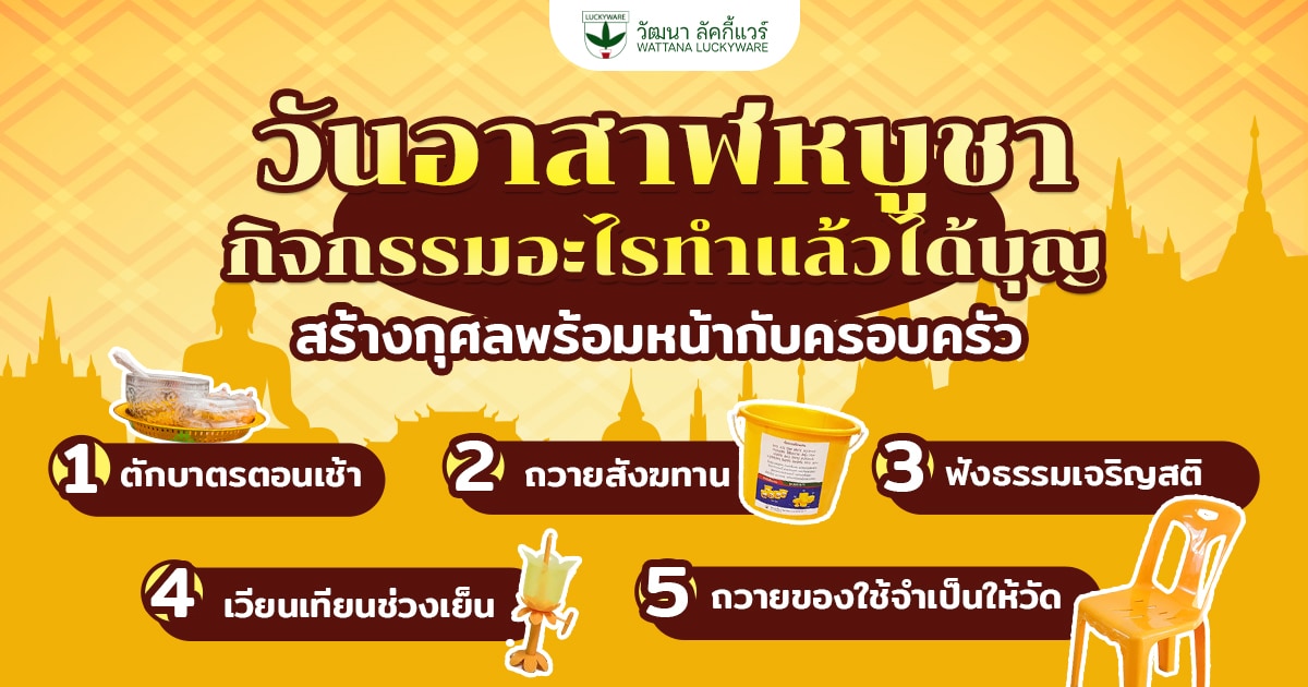 วันอาสาฬหบูชา กิจกรรม อะไรทำแล้วได้บุญ